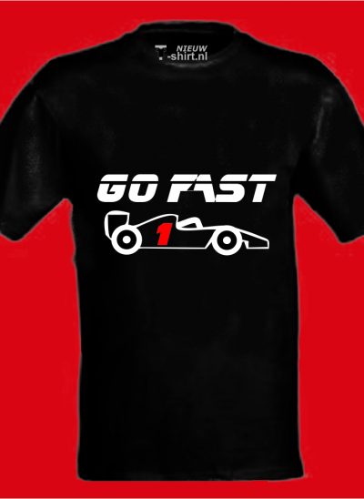 T-shirt Go Fast formule 1 zwart