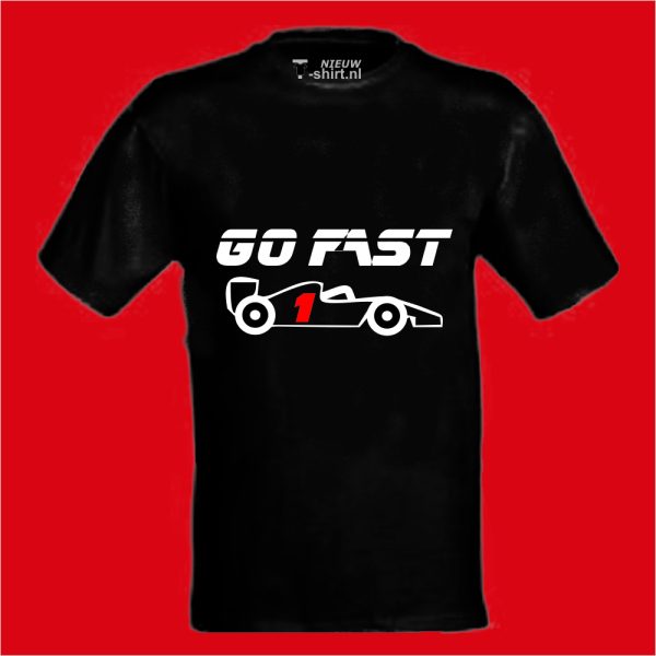 T-shirt Go Fast formule 1 zwart