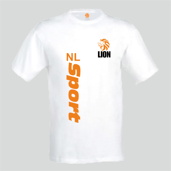Lion T-shirt heren wit NL Sport