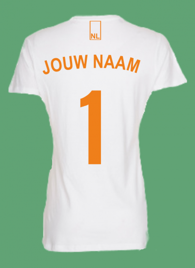 NieuwT-shirt voetbal Nederland dames - wit - achterkant