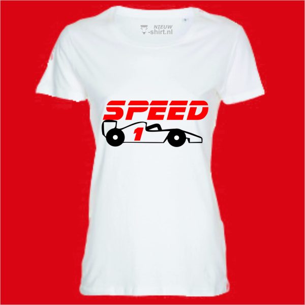 T-shirt Speed formule 1 zwart dames