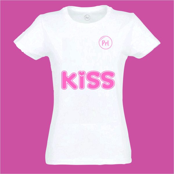 Tshirt prl kiss - wit