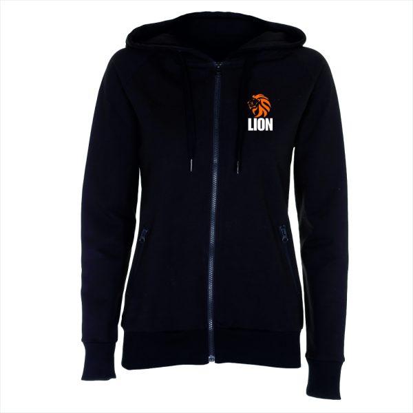 Nieuw T-shirt Lion Sport Hooded Zip ladies zwart