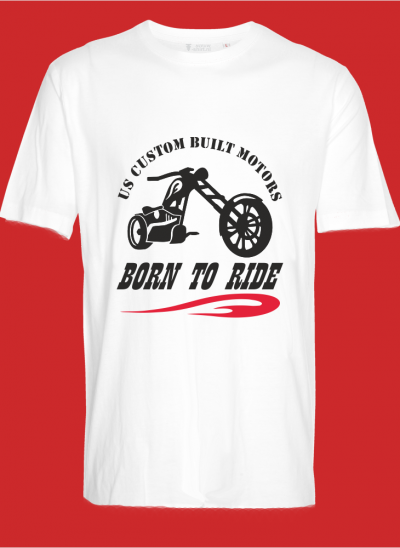 T-shirt americana born to ride custom build motors regular wit