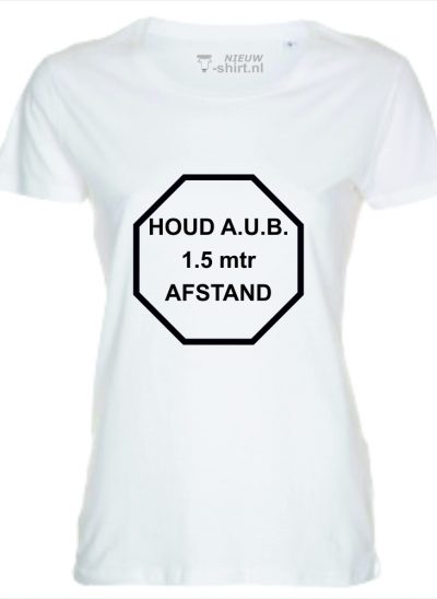 NieuwT-shirt t-shirt met Houd aub 1,5 meter afstand zwart