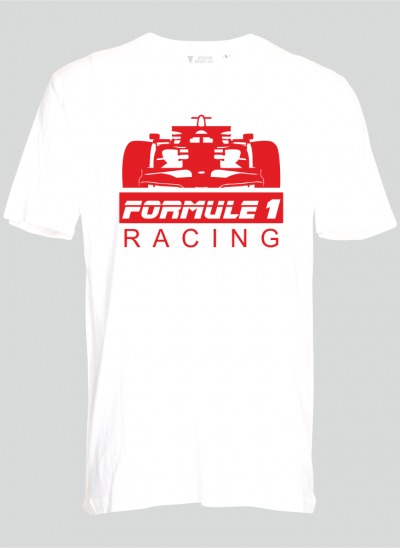 Nieuw T-shirt T-shirt Formule 1 wit - rood formule 1 - sizes regular