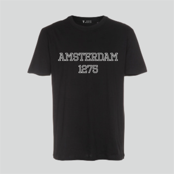 T-shirt Amsterdam university style -zwart regular