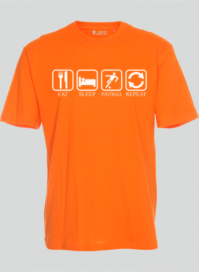 T-shirt Eat Sleep Football repeat oranje nederland t-shirt