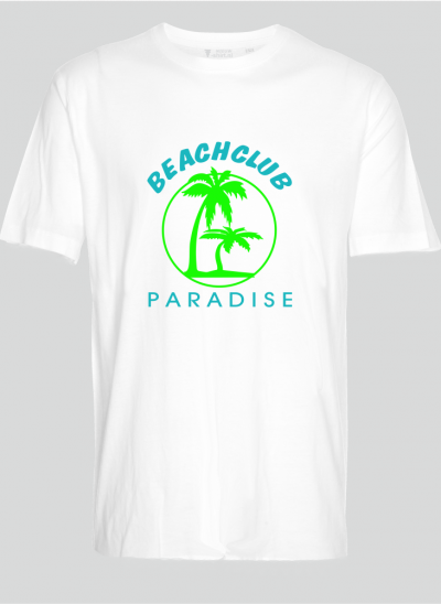T-shirt beachclub paradise wit regular