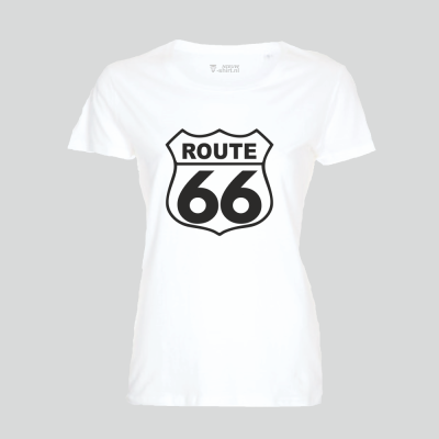 T-shirt americana T-shirt route 66 wit dames