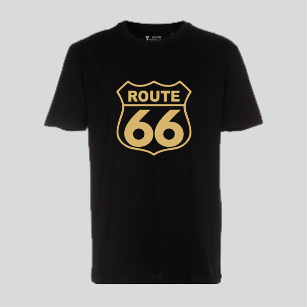 T-shirt americana T-shirt route 66 zwart -sepia regular