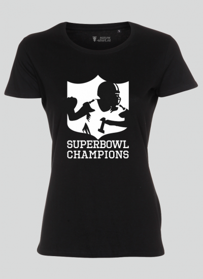 americana t-shirt superbowl american football - zwart damesmodel