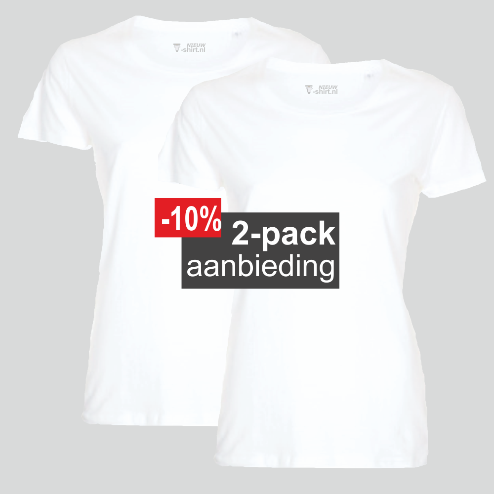 Pessimistisch aan de andere kant, Bezienswaardigheden bekijken 2-pack T-shirt dames wit - Pure - NieuwT-shirt.nl