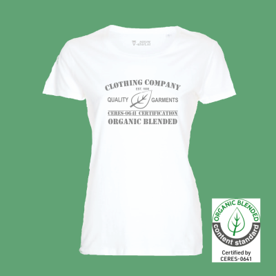 T-shirt organic blended clothing company wit dames