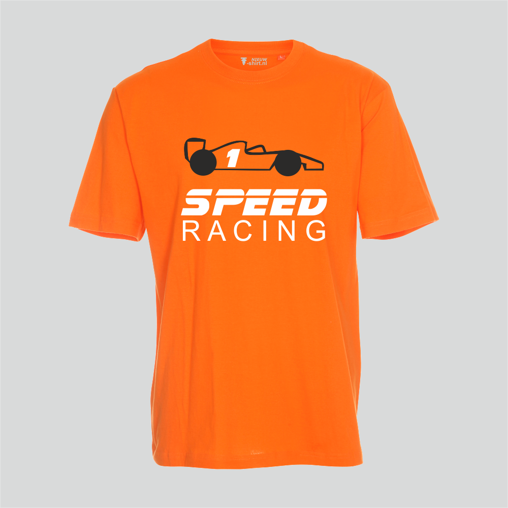 Kinder T-shirt Speed oranje NieuwT-shirt.nl