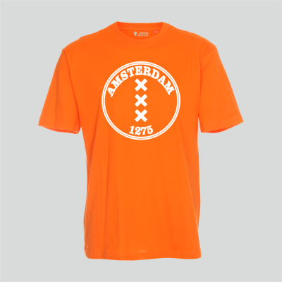 T-shirt Amsterdam 1275 rond oranje regular